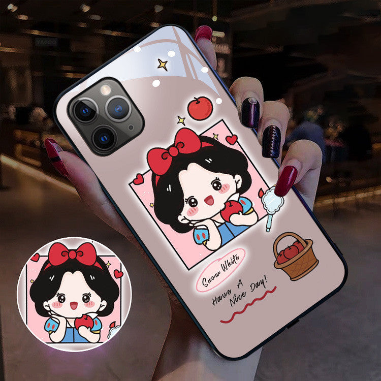 Compatible with Apple, Compatible with Apple , Cute Cartoon Girl Series Incoming Call LED Flashing Iphone12 Pro Max Phone Protective Case
